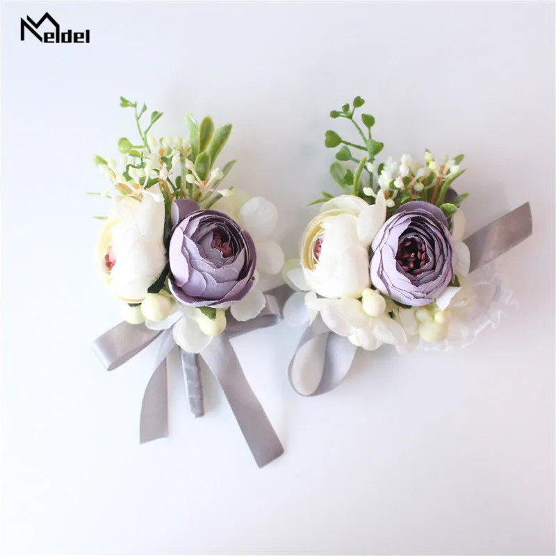 Бутоньерка Meldel бутоньерка отверстие Свадебный корсажный браслет цветы подружки