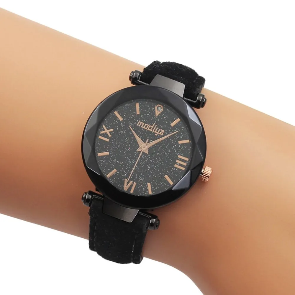 Женские наручные часы с бриллиантами и звездами Pd444 модный круглый чехол подарок