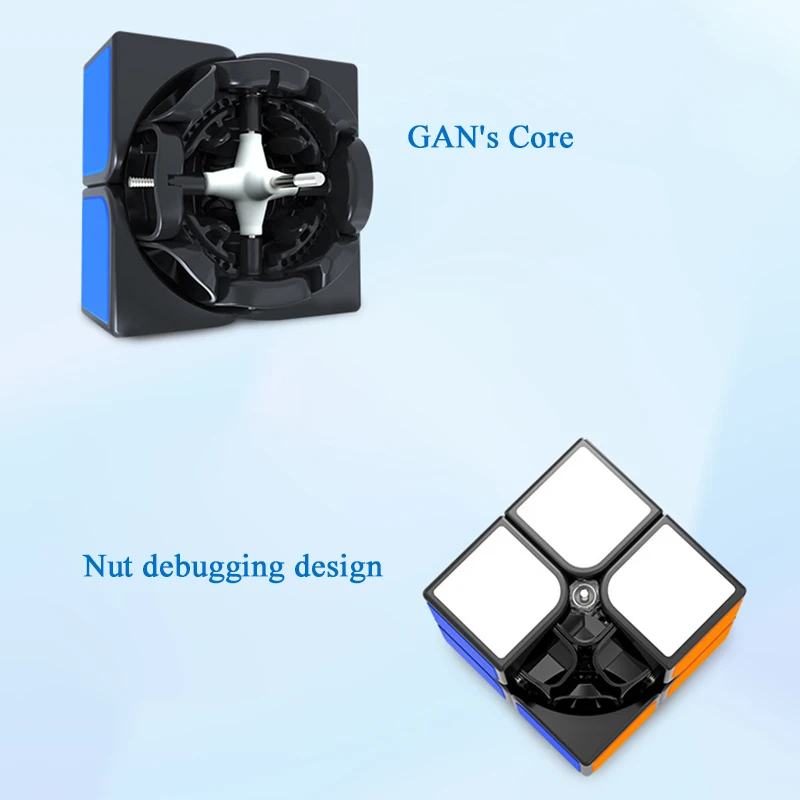 

GAN RSC 2x2 Magic Cube Professional Speed Cube Smooth GAN Authentic New Speed Screw Patch Second-order Game Cube