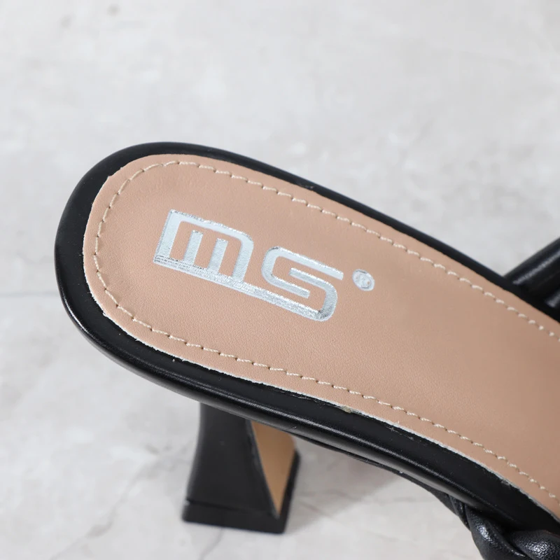 Сланцы женские на высоком каблуке плетеные сандалии с перекрестными ремешками