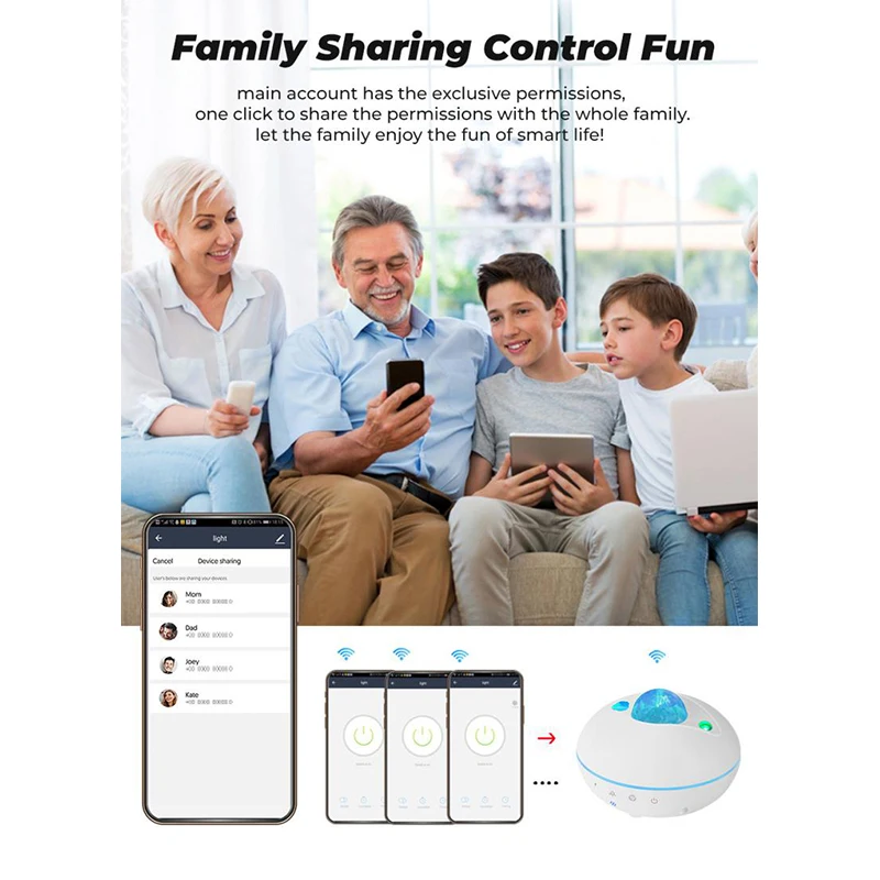 

Tuya Smart WiFi Laser Starry Sky Projector Waving Led Nights Light Colorful Atmosphere Lamp APP Smart Life Alexa Google Home