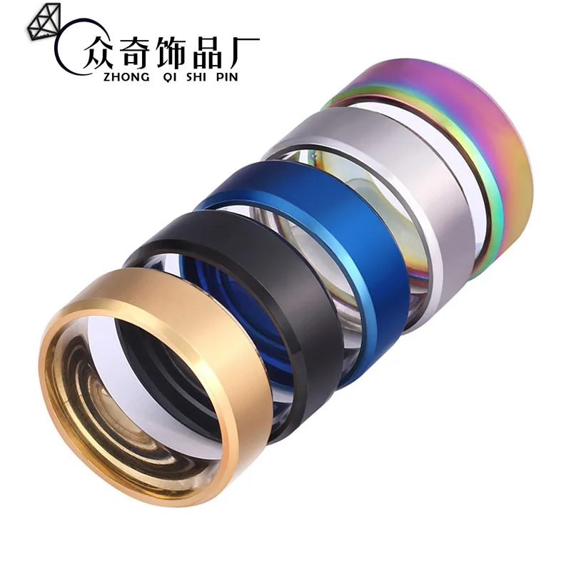 

Office Lady Style Couple's Stainless Steel Ring 2021 Summer Wind Ring