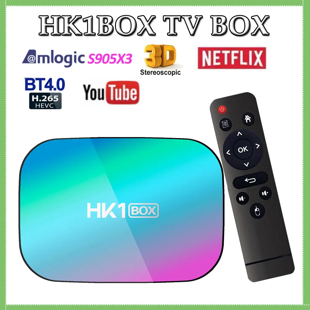 

HK1BOX Android 9.0 TV Box 1000M 128GB Amlogic S905X3 2.4G / 5G Dual WIFI BT 4.0 IPTV Media Player Youtube 8K Netflix Set-Top Box