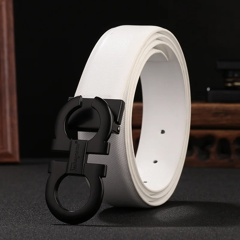 

Rolly High Quality Men's Fashion Business Pearl Pattern Buckle Leather Belt Men Casual Leather Designer Belts