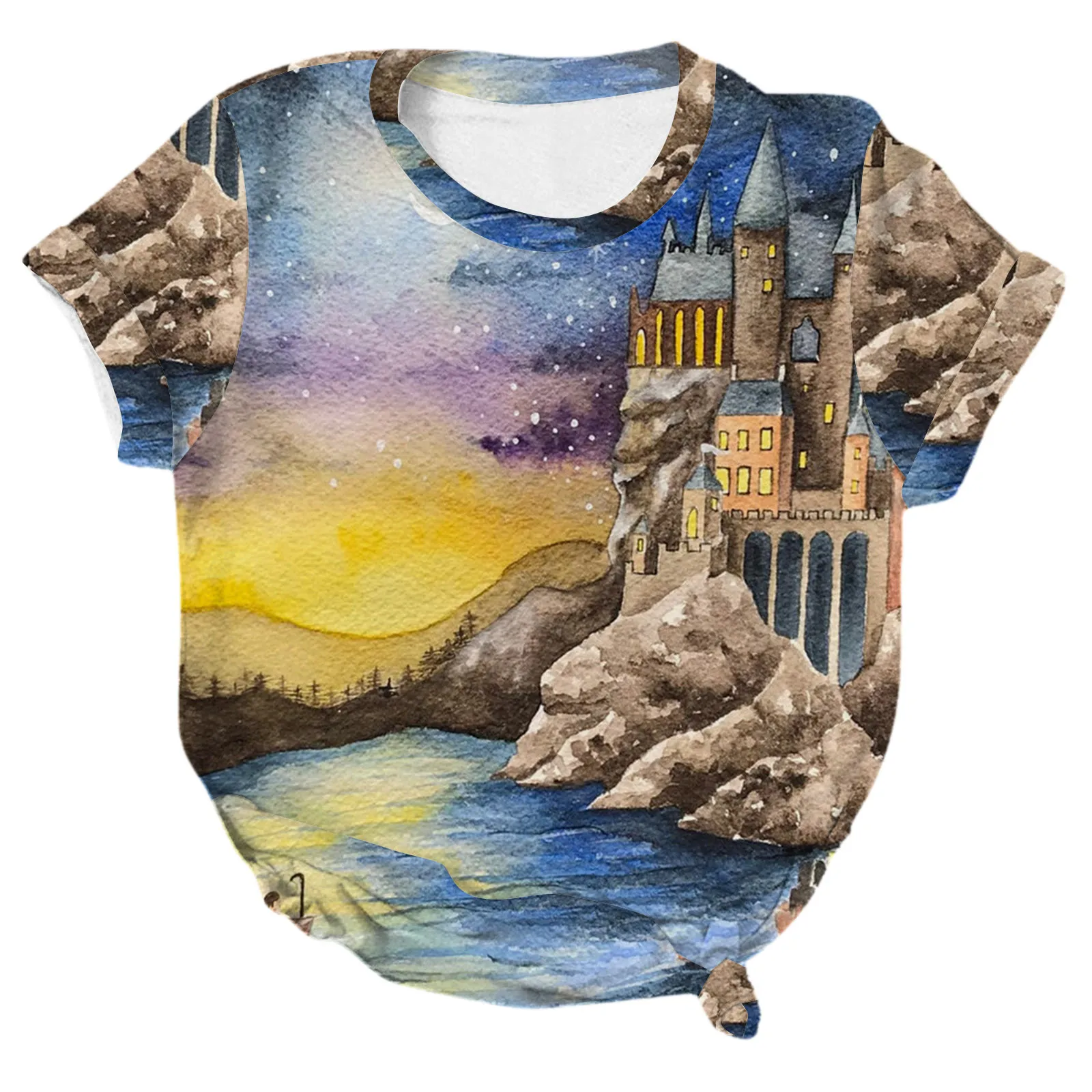 

Women's Casual Loose Round Neck Shorts Sleeve Letter Print Top Shirt T-shirt Camiseta De Mujer Chemisier Femme