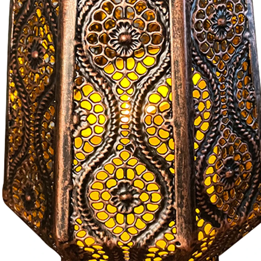 

Lantern Hollow Lamp Landscape Lamp Moroccan Candle Holder Vintage Hollow Out Tabletop Candlestick Wedding Decor