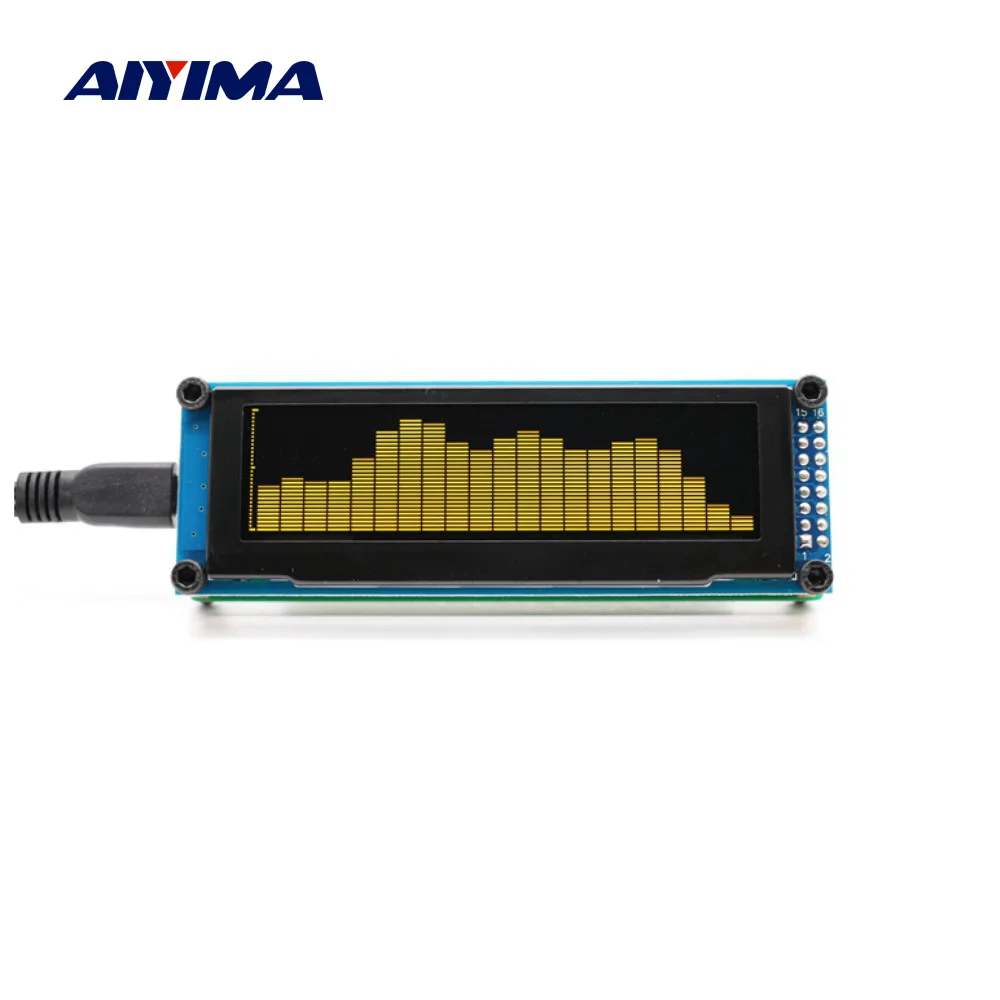 Фото AIYIMA OLED Музыкальный аудио спектр индикатор анализатор 15-уровневый УФ-метр MP3 MP4 MP5 телефон скорость регулируемая AGC USB DC5V для усилителя AIYIMA OLED Музыкальный аудио спектр индикатор анализатор 15-уровневый УФ-метр MP3 MP4 MP5 телефон скорость регулируемая AGC USB DC5V для усилителя