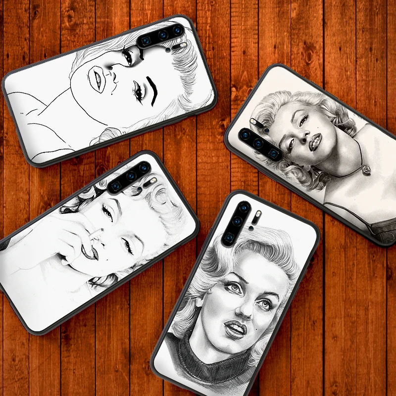 Эскиз Мэрилин Монро мягкий силиконовый телефон чехол для Huawei P10 P20 2019 P8 P9 Mini P30 LITE P