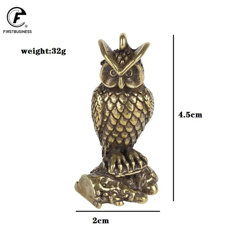 Старинная бронзовая стойка статуя Совы настольное маленькое украшение