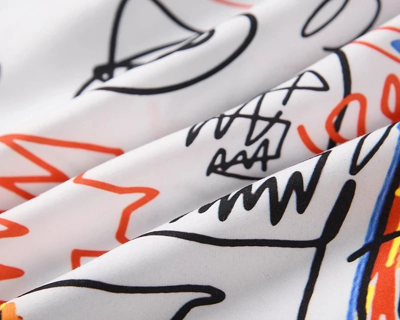 

Men Graffiti Digital Print Beach Shorts Drawstring Oversized Couple Sports Running Skateboard Harajuku Sweat Pants Summer 2021