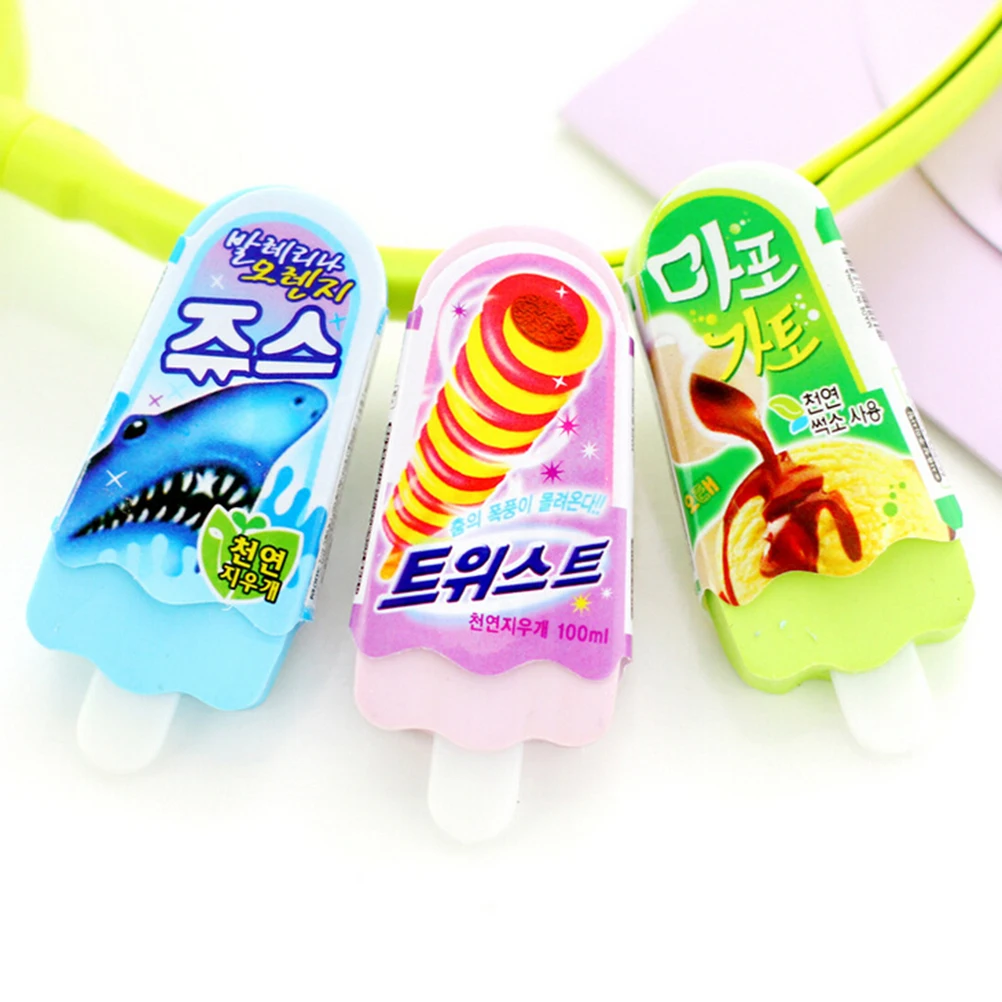 

1Pc Kawaii Ice Cream Pattern Eraser Pencil Erasers For Office School Kids Writing Drawing Prize