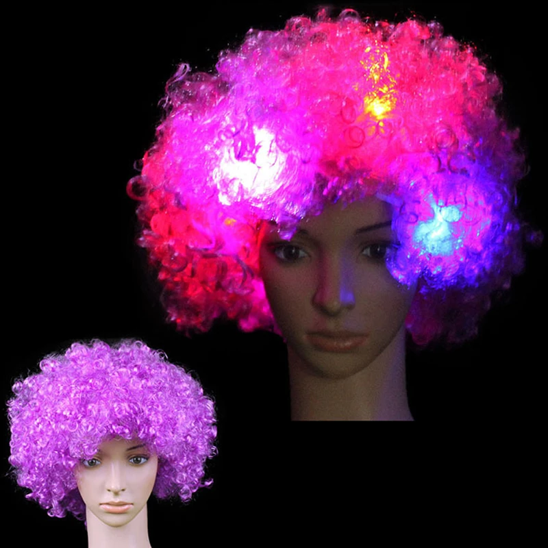 1 шт. потрясающая головка светодиода мигающий парик Рождественский клоун на
