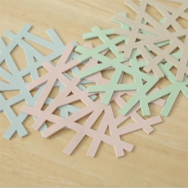 Пластиковая тарелка для кастрюли в форме снежинки нескользящая изоляционная