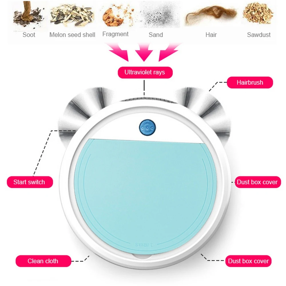 

Intelligent sweeping robot vacuum cleaner household USB charging wet and dry mop powerful collection ultraviolet disinfection