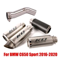 for bmw c650 sport 2016 2020 exhaust system pipe connecting link tube middle mid pipe escape vent pipe muffler tips 51mm slip on