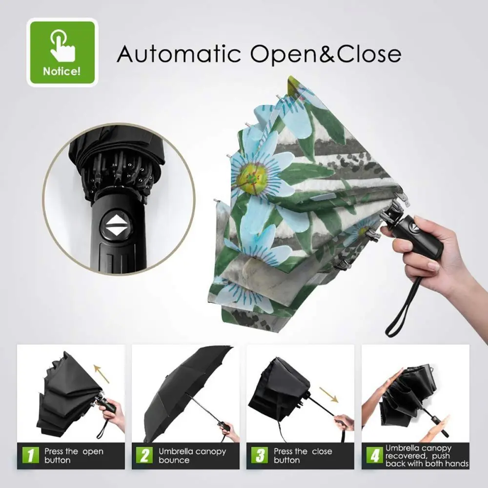 Online Resistente Al Vento Pieghevoli Donne Ombrello Automatico Auto Elefante E Passione Fiori Antivento Ombrelli Da Pioggia Per Gli Uomini Parasole