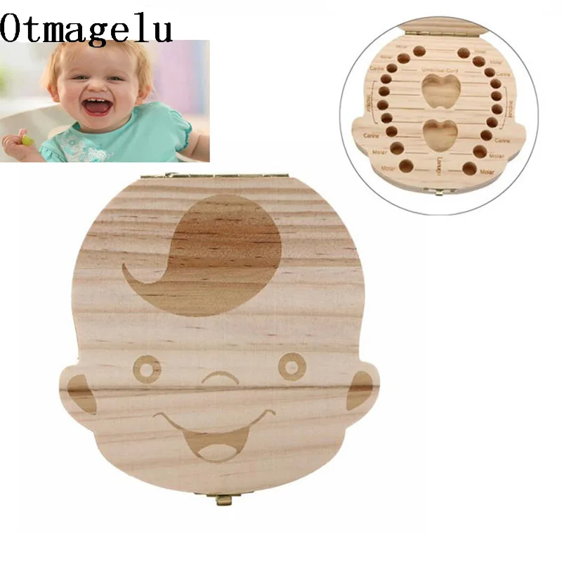 Милая Детская коробка для хранения молочных зубов органайзер деревянная