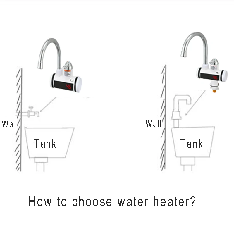 

220V Electric Flow Water Heater Tap 110V 3000W Heated Tap for Home Kitchen Instant Tankless Faucet Hot Water Electric Heating