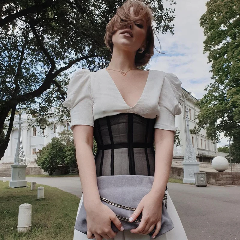 Корсет Женский прозрачный сетчатый корсет под грудь 2020|Топы| |