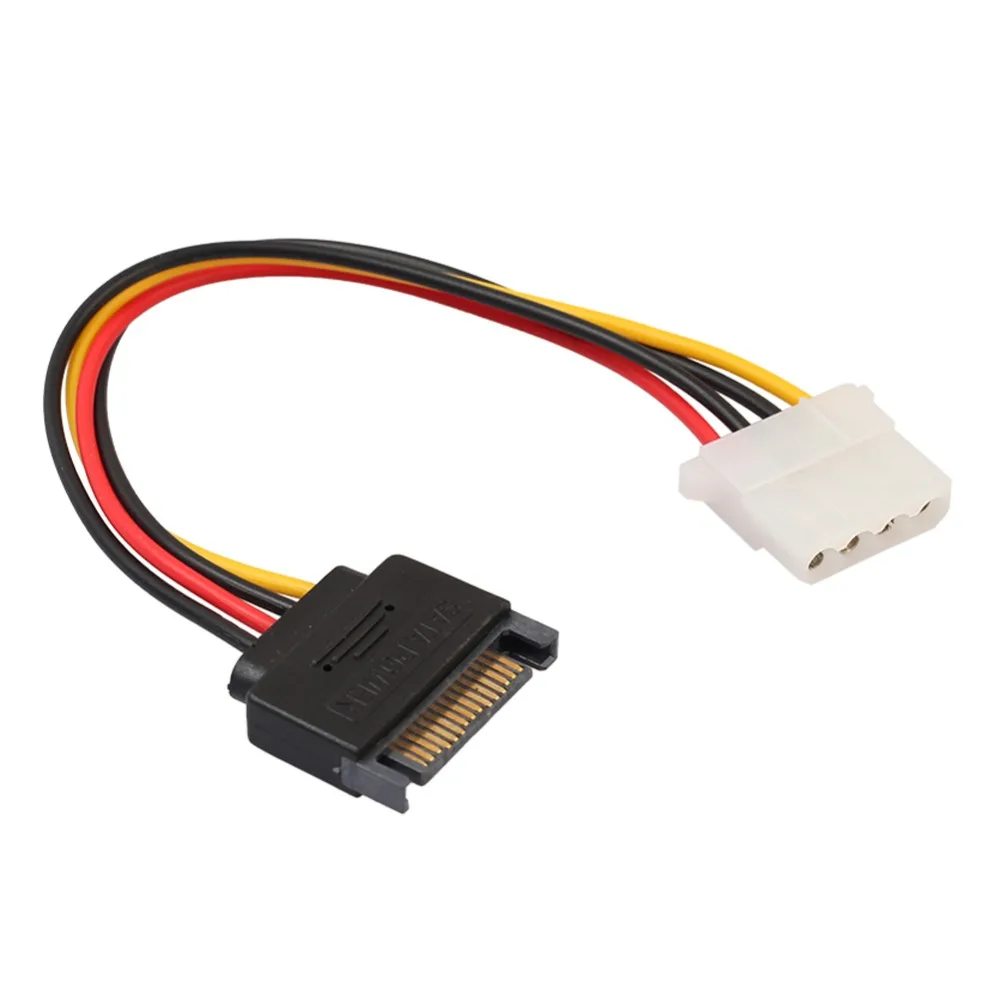 SATA 15pin штекер на IDE Большой 4-контактный привод HDD шнур питания соединитель адаптер