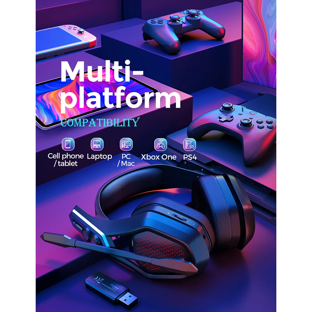 Беспроводная игровая гарнитура Mpow Iron Pro с разъемом USB/3 5 мм наушники