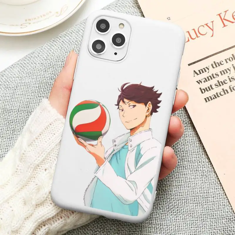 

Oikawa Tooru Haikyuu Anime Phone Case For iphone 12 11 Pro Max Mini XS 8 7 6 6S Plus X SE 2020 XR Candy white Silicone cover