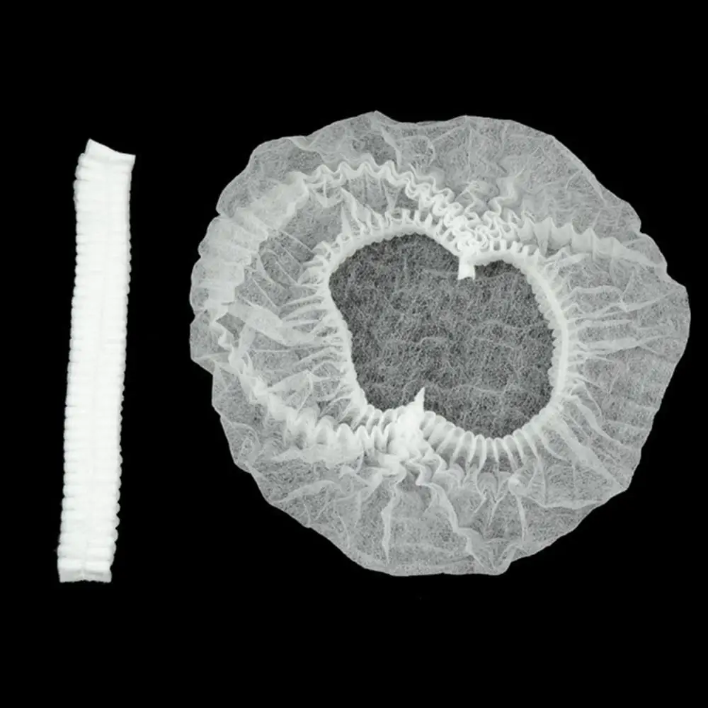 100 шт. одноразовые шапочки для душа s салонов нетканые плиссированные
