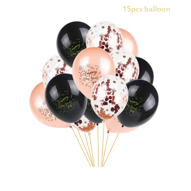 15pcs balloons b Воздушные шары Золотое серебряное число фольги Гелиевый шар счастливый год воздушный шар Счастливого Рождества Год Вечерние Декор Noel - Цвет: 15pcs balloons b