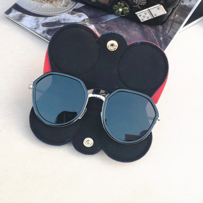 Популярные милые Чехлы для очков из искусственной кожи с мультяшным рисунком