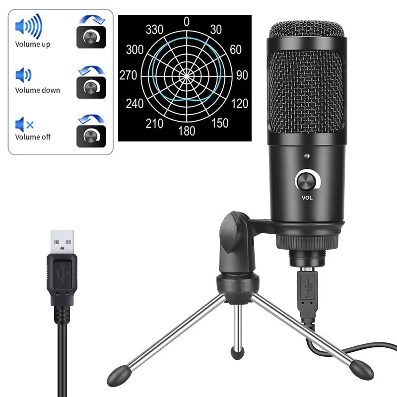 USB конденсаторный микрофон игра караоке Twitch голосовой Подкаст настольная