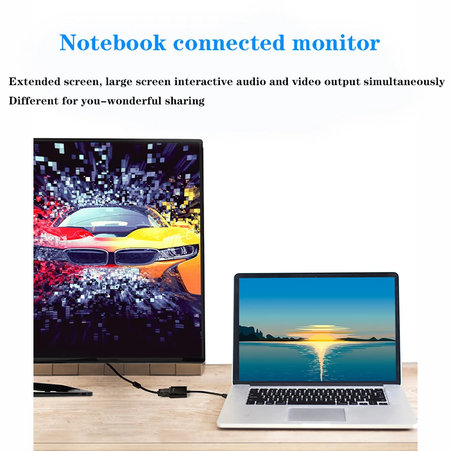Переходник с HDMI папа на VGA мама USB-кабелем разветвитель преобразователь цифровой