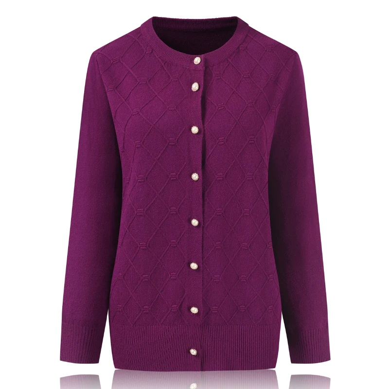 Новинка 2019 осенне-зимний свитер для мам среднего возраста модный однобортный