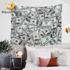 BlessLiving Money Pattern Tapestry Wall Hanging Dollar Motif Print Decorative Wall Carpet Vivid Bedspreads 3D Modern Bed Sheet 1