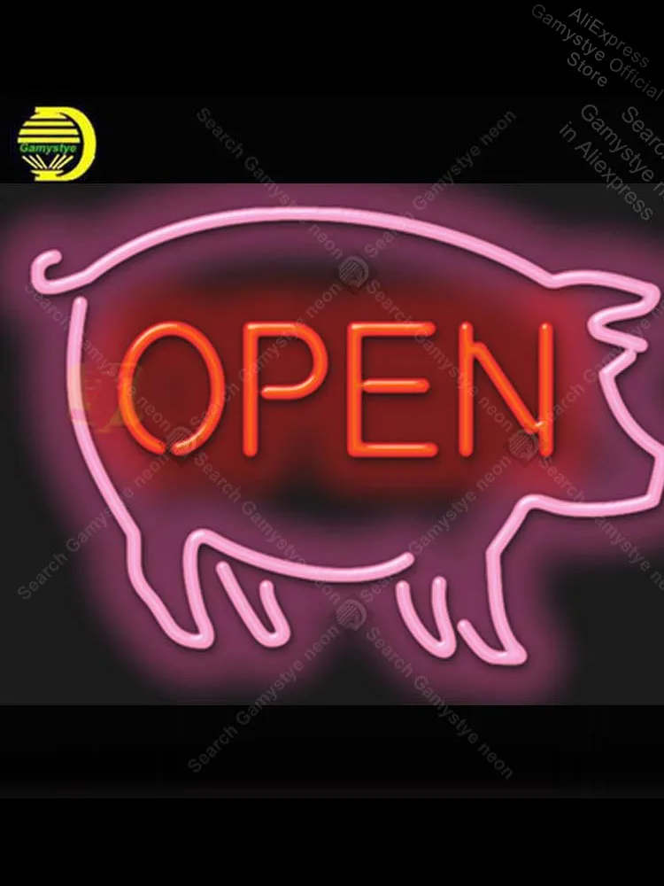 Неоновая вывеска для свиньи открытый неоновый светильник неоновая лампа пивной