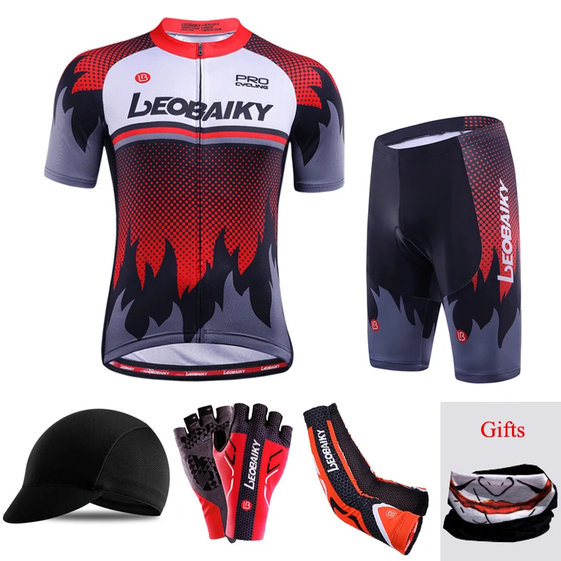

Bicycle Jersey Ciclismo Men Cycling Set Summer Pro Team Road Bike Clothing Short Sleeve Riding Uniform Anti-UV Sportswear White