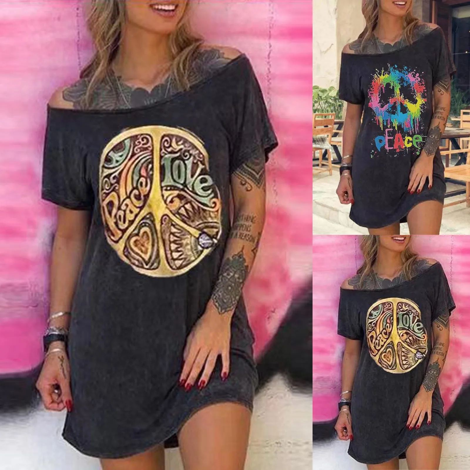 

Loose Summer Clothes For Female Tops 2021 Spring Fashion Woman Vintage Print Short Sleeve Tops Shirts Blouse Long Tshirt Blusa