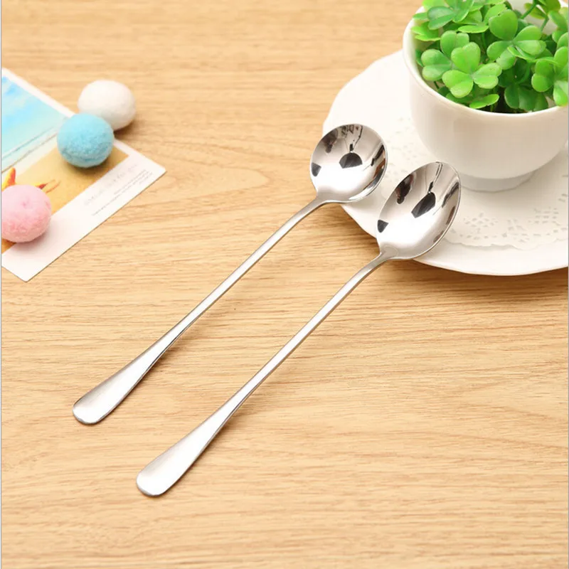 2-Тип длинной ручкой Еда-Класс Нержавеющая сталь посуда Кофе смешивания ложка