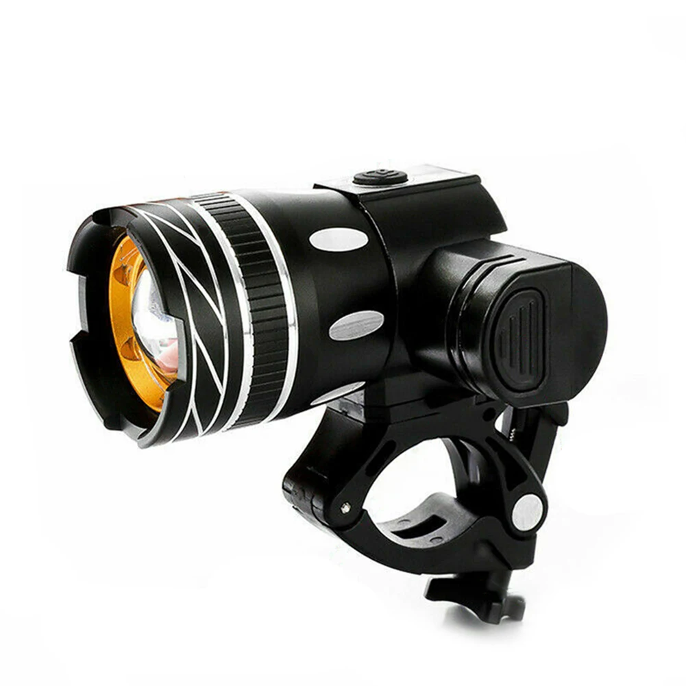 

USB Rechargeable Bicycle Light Set Bike Front LED Zoomable Headlamp Lamp Rechargeable Bike Light Fits Road Bikes Night B