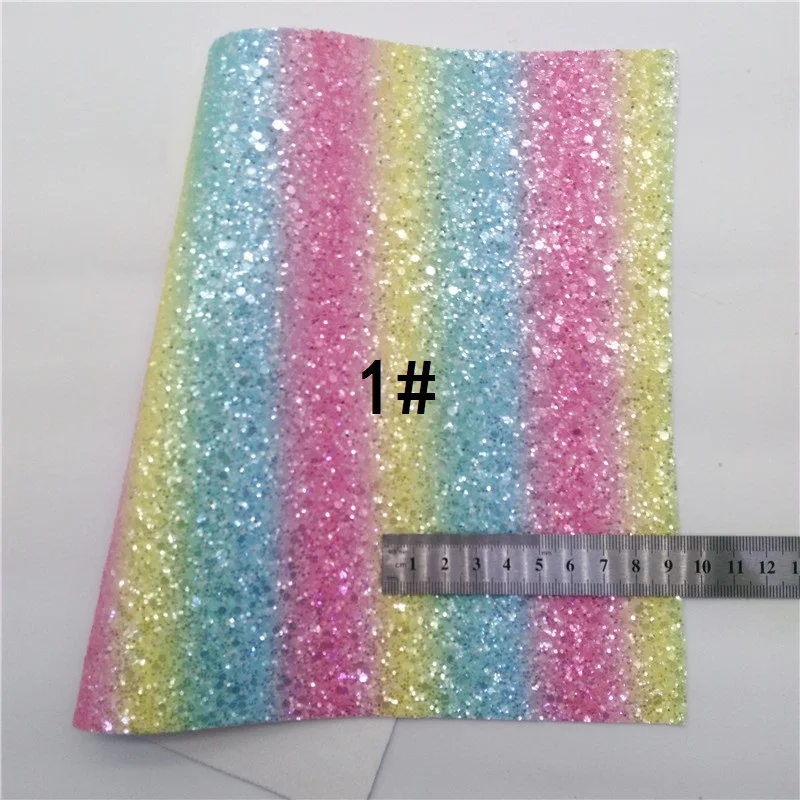 Радужная Хрустальная искусственная виниловая ткань с фетровой подкладкой