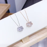 korean version of cute bowknot pearl kitty cat pendant clavicle chain female trend cat necklace female jewelry jewelry