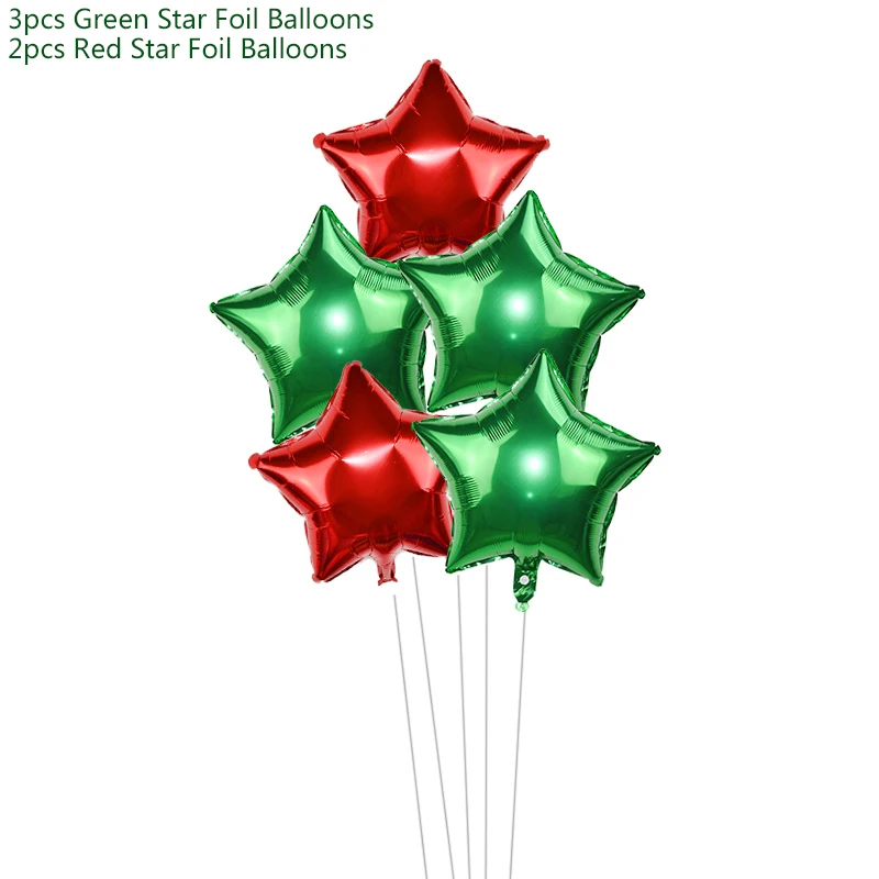 5pcs Foil Balloons Украшения для рождественской вечеринки, Рождественский латексный бумажный шарик, баннеры, сделай сам, праздничные вечерние принадлежности, рождественские украшения для дома - Цвет: 5pcs Foil Balloons
