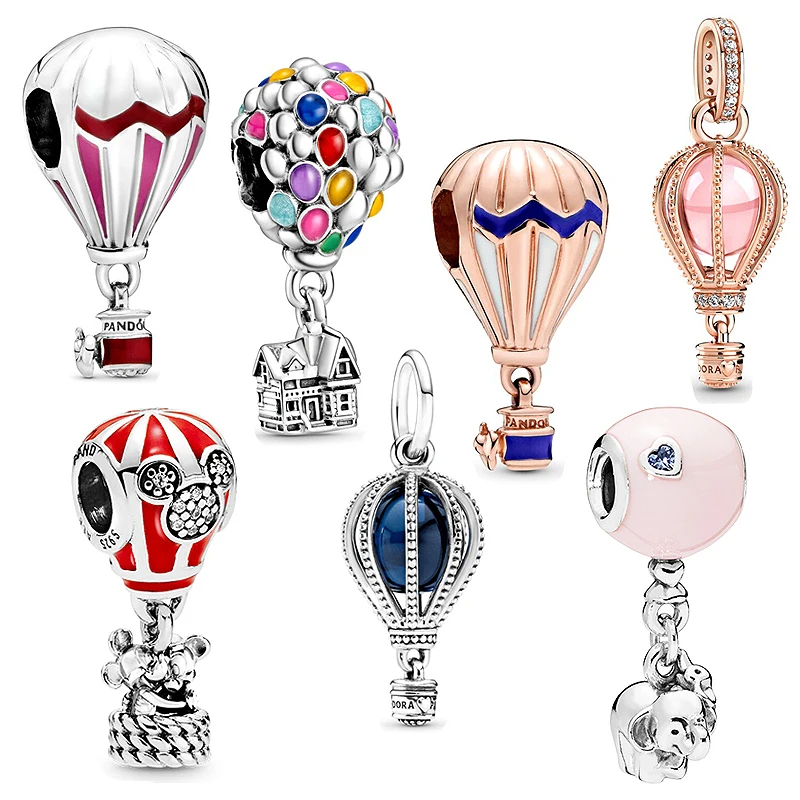 

2021 New Hot Air Balloon Jewelry 925 Sterling Silver Bracelet Beaded DIY Hot Air Balloon Charm Fits Original Pandora Pendant