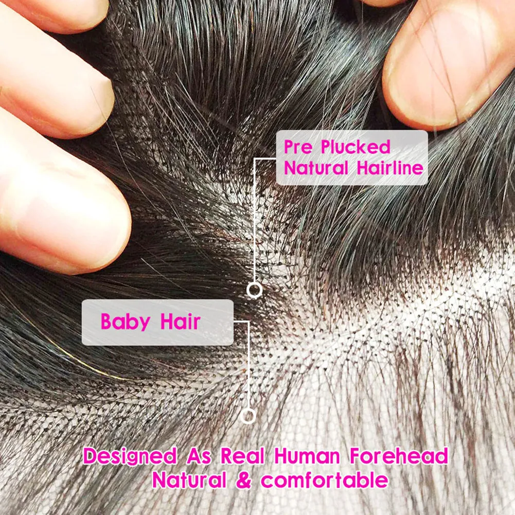 

RUIMEISI Human Hair Body Wave Bundles With Lace Closure Peruvian Hair With Closure 3 Bundles 100% Unprocessed Hair Extensions