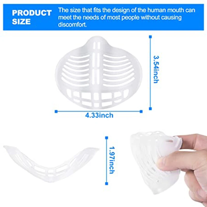 Face Lipstick Protector Mask Inner Bracket 3D Comfort Breathable Reusable Silicone Support Frame can | Красота и здоровье