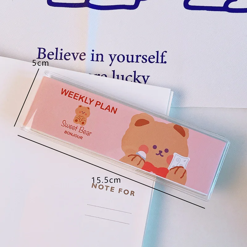 95 Sheets Kawaii Bear Weekly Planner Daily To Do Iist Memo Pads Notepad 2021 Pocket Agenda Paperlaria School Stationery | Канцтовары для