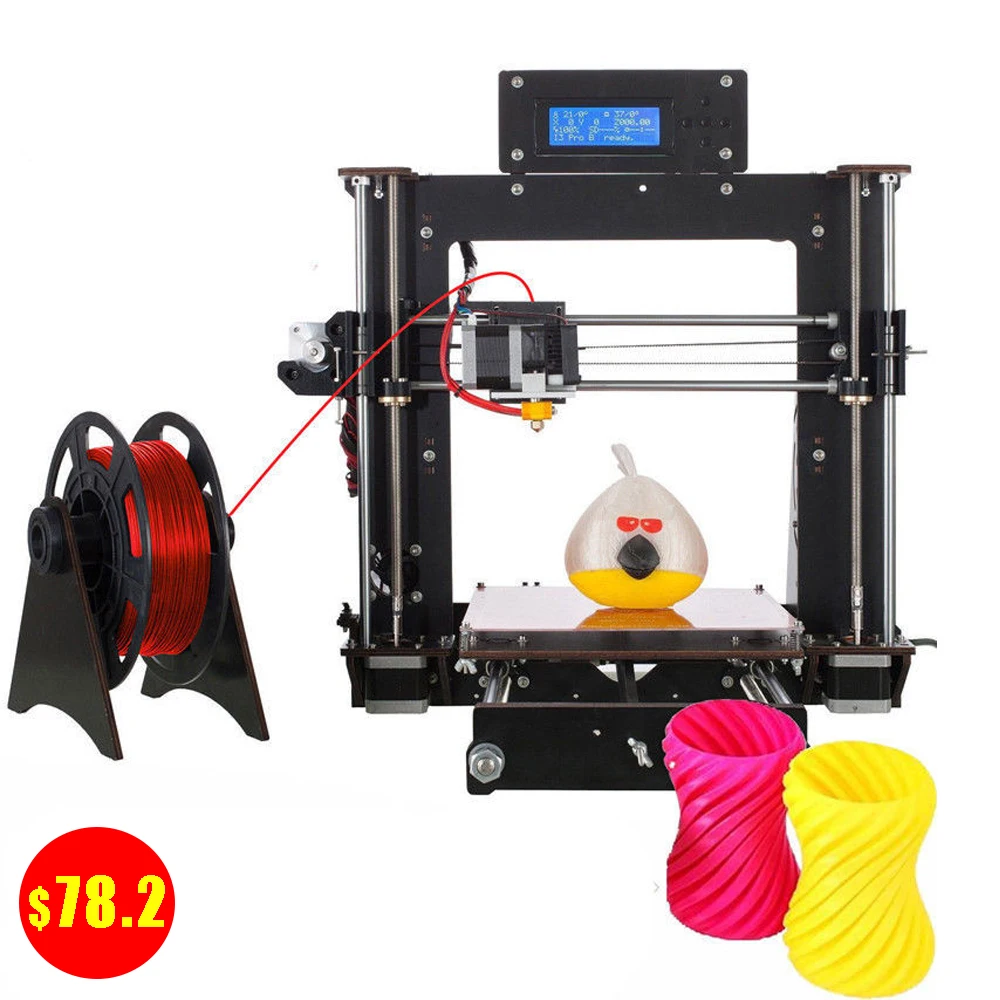 Дешевый принтер Prusa i3 3D с деревянной рамой высокая точность в наличии США|i3 3d