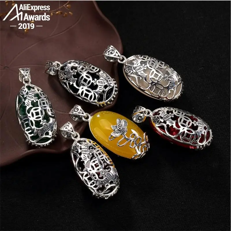NOT FAKE Poland S925 Fine Antique shop store Sapphire Pendant Women Chinatown art handicraft Artisan Lazuli Blue India | Украшения и
