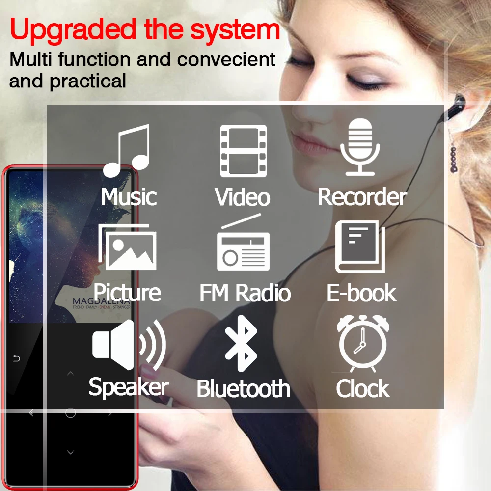 Mp3 плеер с Bluetooth и динамиком сенсорные клавиши экран 2 4 дюйма Hi Fi Walkman MP 3 Flac