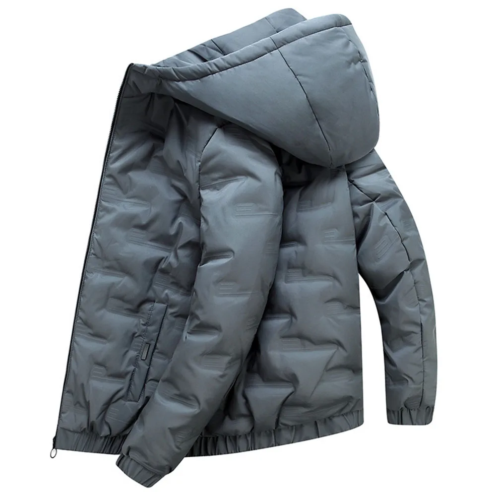 

Down Jacket Men Winter Men Down Jacket Men Brand Hooded Solid Color Wild Down Coats Casual Warm White Duck Down Jacket Male