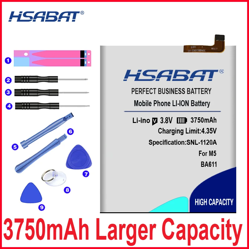 HSABAT 100% новый аккумулятор большой емкости 3750 мАч BA611 для Meizu M5|battery for|batteries batteriesbattery